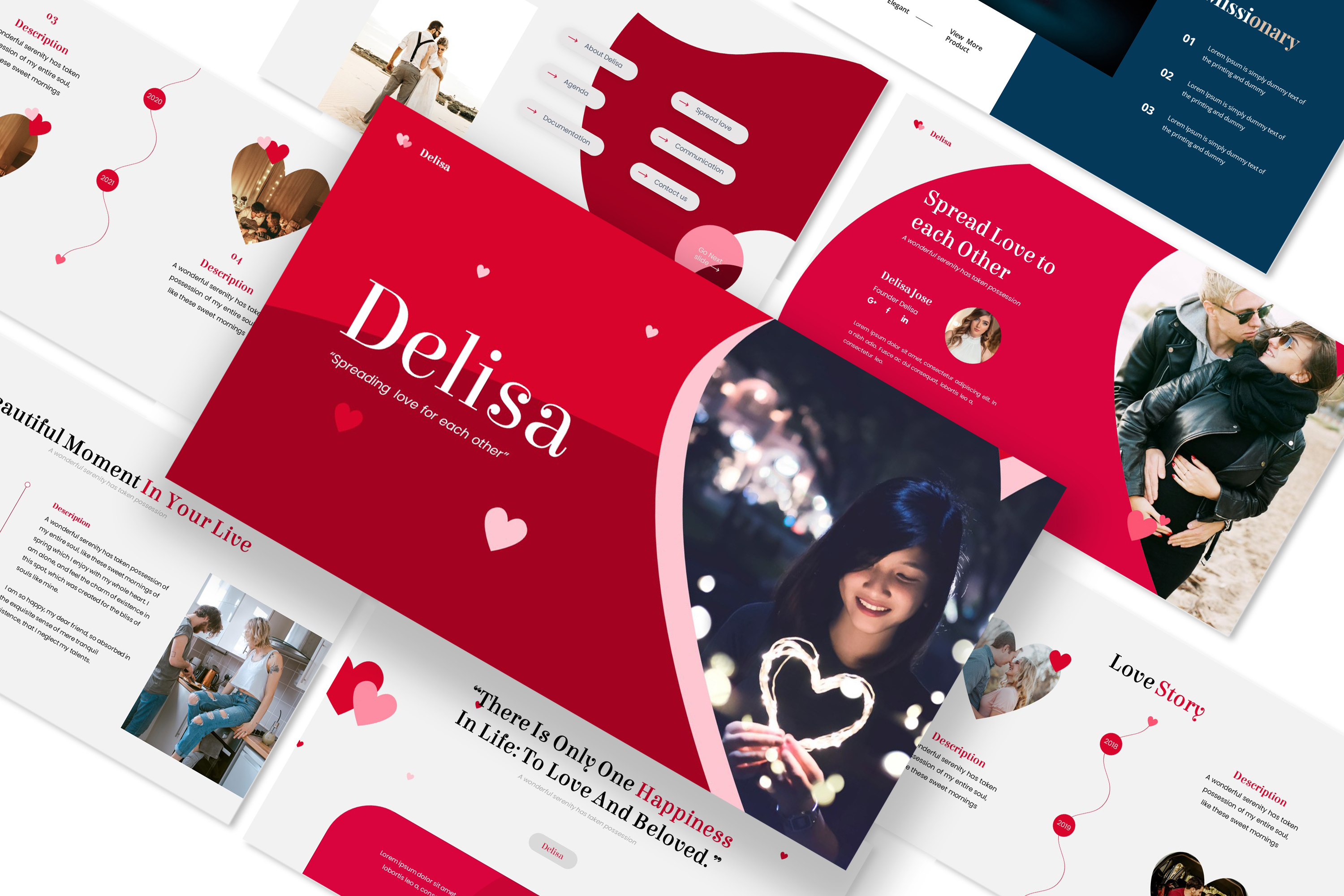 Delisa Valentine Google Slides Template by Focusdesigntem GraphicRiver